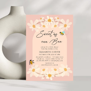 Convite Doce como a Chá de fraldas de Daisy Floral de Bee