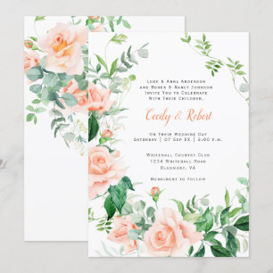 Convite Doce como Casamento de Rosas de Pessegueira