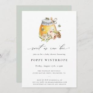 Convite Doce Como Chá de fraldas De Abelhas