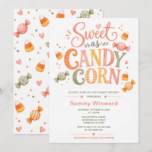 Convite Doce como Pipoca de Halloween Baby Shower