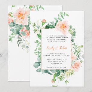 Convite Doce como um Casamento de Quadros de Rosas de Pess