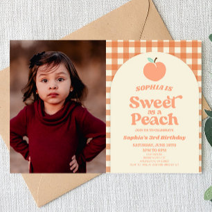 Convite Doce Como Uma Festa de aniversário De Fruta De Pês