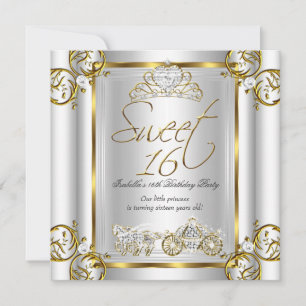 Convite Doce Conto de Fadas 16 16º Aniversário Dourado Pra
