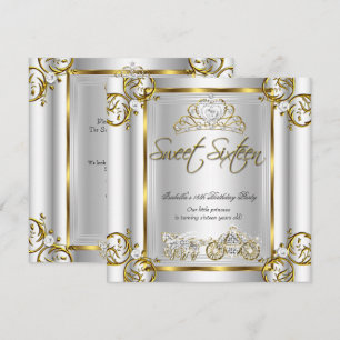 Convite Doce Conto de Fadas 16 Anos 16º Aniversário Dourad