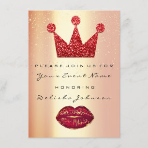 Convite Doce Coroa Chá de panela Quinceanera Kiss