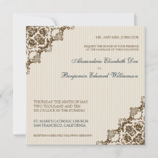 Convite Doce Damask Corners Brown Casation