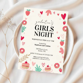 Convite Doce de Galentines Day com Donuts