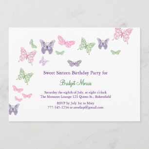 Convite Doce de vibração dezesseis das borboletas