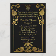 Doce Dezesseis Aniversários, estilo Gatsby, preto 