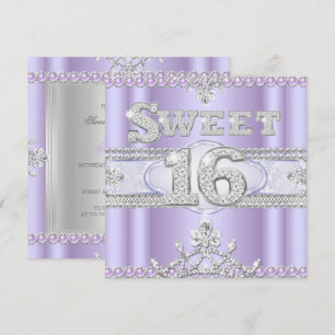 Convite Doce Dezesseis Anos Festa Lilás Roxo