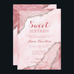 Convite Doce Dezesseis Brincadeiras, Rosa, Gato Dourado, A<br><div class="desc">Um doce,  moderno e elegante,  16,  belo,  Dourado,  Gato de Ágata,  Noite</div>
