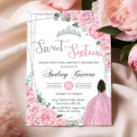 Convite Doce Dezesseis Castanhos Florais Rosa Princesa Ani<br><div class="desc">Personalize este adorável convite de dezesseis anos com uma redação própria,  fácil e rapidamente,  basta pressionar o botão personalizá-lo para reorganizar e formatar o estilo e a colocação do texto. Itens correspondentes disponíveis no repositório! c) O Feliz Cat Studio</div>