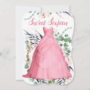 Convite Doce Dezesseis Colos Rosa Vestidos Selvagens Convi