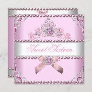 Convite Doce Dezesseis Doçosos 16 Joias Brancas Rosa Prate
