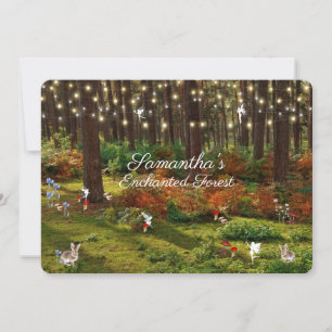 Convite Doce Dezesseis Florestas Fairies Bunnies Encantada