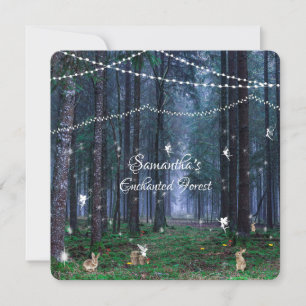Convite Doce Dezesseis Florestas Fairies Bunnies Encantada