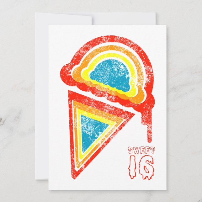 Convite doce dezesseis gotas de sorvete (Frente)