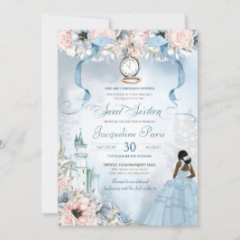 Convite Doce Dezesseis Leiteiras, Princesa Cinderela Tema