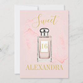 Convite Doce Dezesseis Monogramas cor-de-rosa franceses