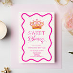 Convite Doce Dezesseis Princesas Coroa 16ª Festa de aniver<br><div class="desc">Este é um doce Convite de aniversário 16 da Princesa Princesa Coroa!</div>