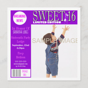 Convite Doce dezesseis revista estilo PERSONALIZE