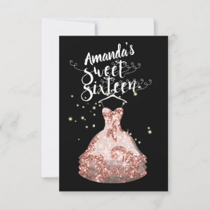 Convite Doce Dezesseis Rosa Florais Estrelas Princesas