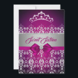 Convite Doce Dezesseis Rosa Sparkle Diamond Tiara Arco<br><div class="desc">Mais elegantes 16 convites na Loja Bayleigh!</div>