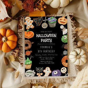 Convite Doce Dia das Bruxas Aniversário de Halloween