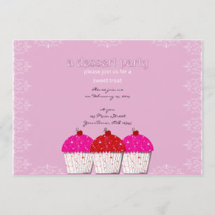 Convite doce do cupcake dos namorados