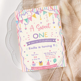 Convite Doce Doce Menina 1º aniversário