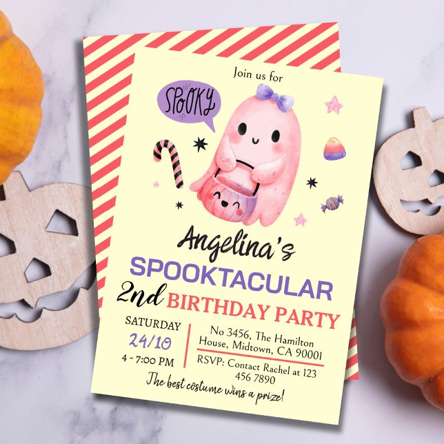 Convite Doce e assustador segundo aniversário de doces fan (Criador carregado)