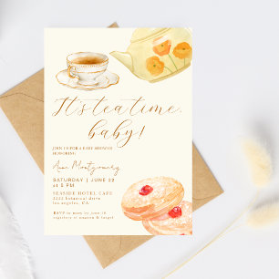 Convite Doce É Hora do Chá Bebê Vintage Chá de Bebê