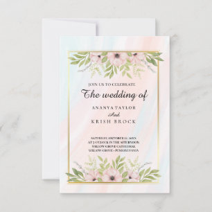 Convite Doce e Rosa Casamento Floral