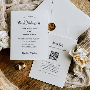 Convite Doce e Whimsical   Código QR e Casamento RSVP