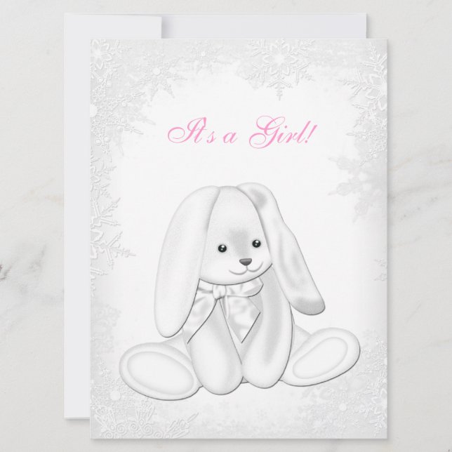 Convite Doce Floco de Neve Chá de fraldas de Winter Wonder (Frente)