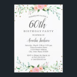 Convite Doce Floral Sparkle Confetti 60ª Festa de aniversá<br><div class="desc">Convites florais mais bonito na Loja Little Bayleigh!</div>