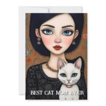 Doce Fofa Adorável Mãe amante de gatos
