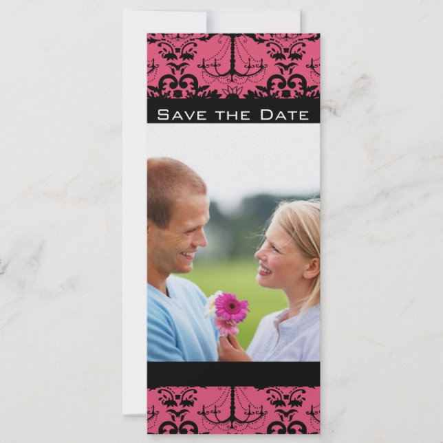 Convite Doce Framboesa & Preto Chandelier Salve a Data (Frente)