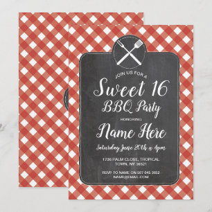 Convite Doce Gingham Chalk Vermelho, CHURRASCO 16