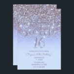 Convite Doce Glam de prata roxo moderno 16 do brilho<br><div class="desc">Personalize para seu evento</div>