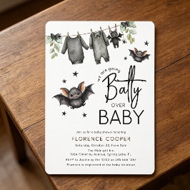 Convite Doce Halloween Batty Sobre Bebê | Chás de Bebê