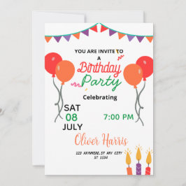 Convite Doce Illustarion de Aniversário