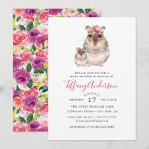 Doce Mamãe e Bebê Mouse Floral Chã de Bebê