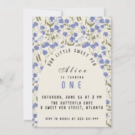 Convite Doce Menininha de ervilha no primeiro aniversário