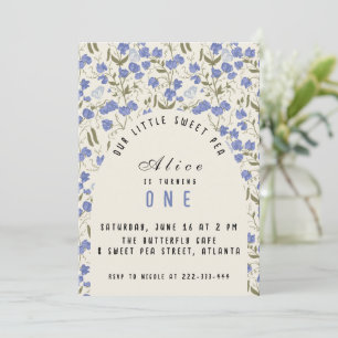 Convite Doce Menininha de ervilha no primeiro aniversário