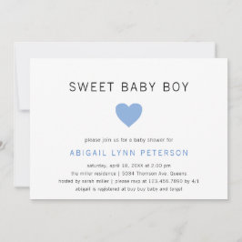 Convite Doce Menino Bonito Pastel Chá de fraldas Azul do C