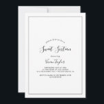 Convite Doce Minimalista Sessenta Aniversário<br><div class="desc">Este doce convite de dezesseis anos minimalista é perfeito para uma simples 16ª festa de aniversário. A design romântica moderna apresenta a tipografia clássica, em preto e branco, emparelhada com uma caligrafia rústica, mas elegante, com estilo voltado para a mão. Personalizável em qualquer cor. Mantenha o design simples e elegante,...</div>