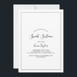 Convite Doce Minimalista Sessenta Aniversário<br><div class="desc">Este doce convite de dezesseis anos minimalista é perfeito para uma simples 16ª festa de aniversário. A design romântica moderna apresenta a tipografia clássica, em preto e branco, emparelhada com uma caligrafia rústica, mas elegante, com estilo voltado para a mão. Personalizável em qualquer cor. Mantenha o design simples e elegante,...</div>