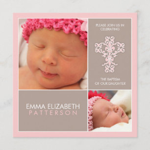 Convite doce & moderno do bebé do baptismo