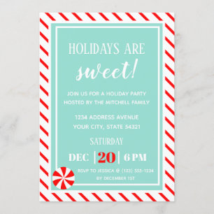 Convite Doce Natal   Festa de Natal de menta-menta